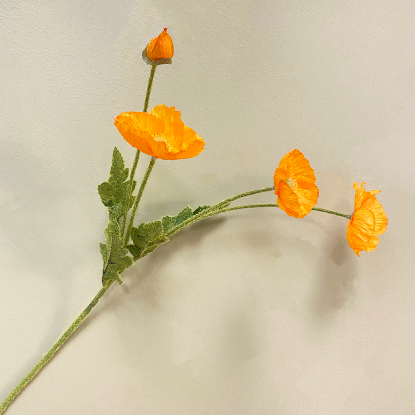 Amapola Vintage Naranja Artificial 1 Vara
