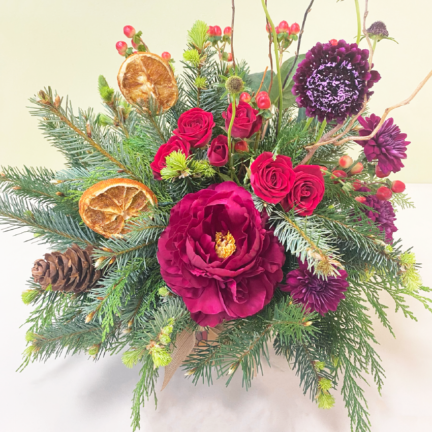 Centro de Mesa Peonía Pequeño | Navidad