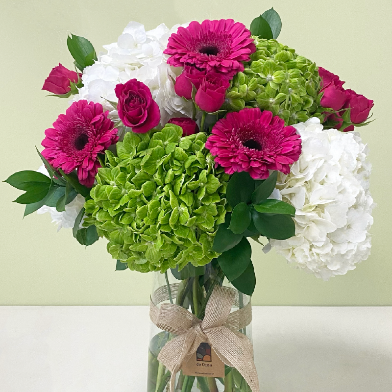 Florero Hortensias & Gerberas