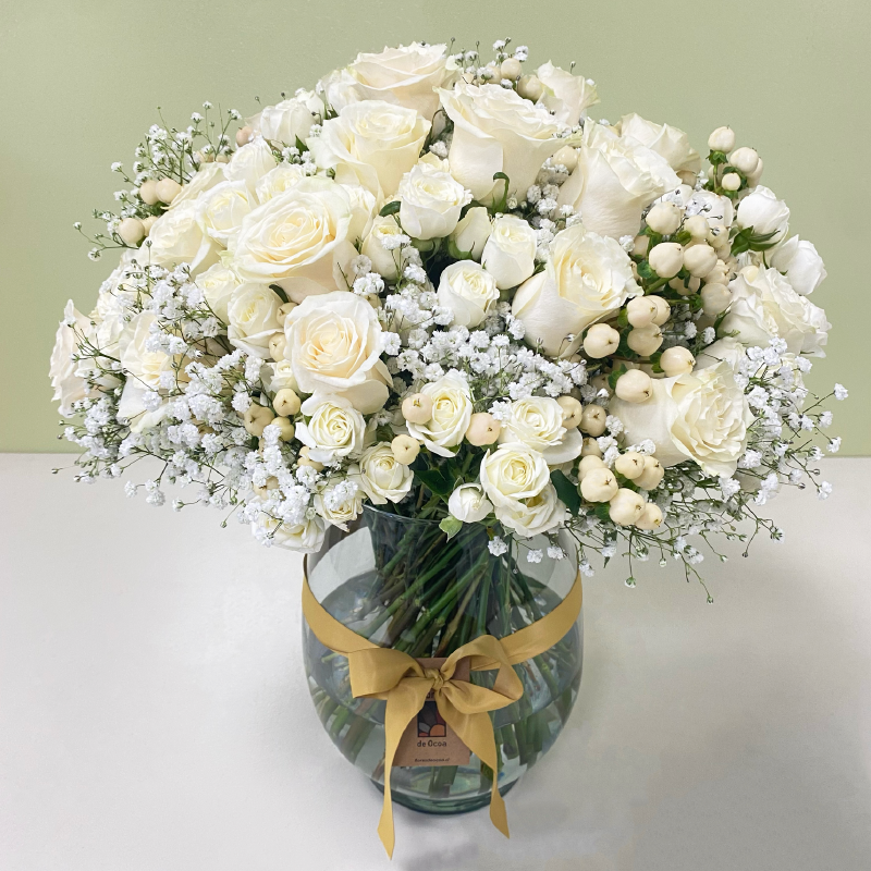 Florero Mixto Rosas Blancas L | 65 Varas