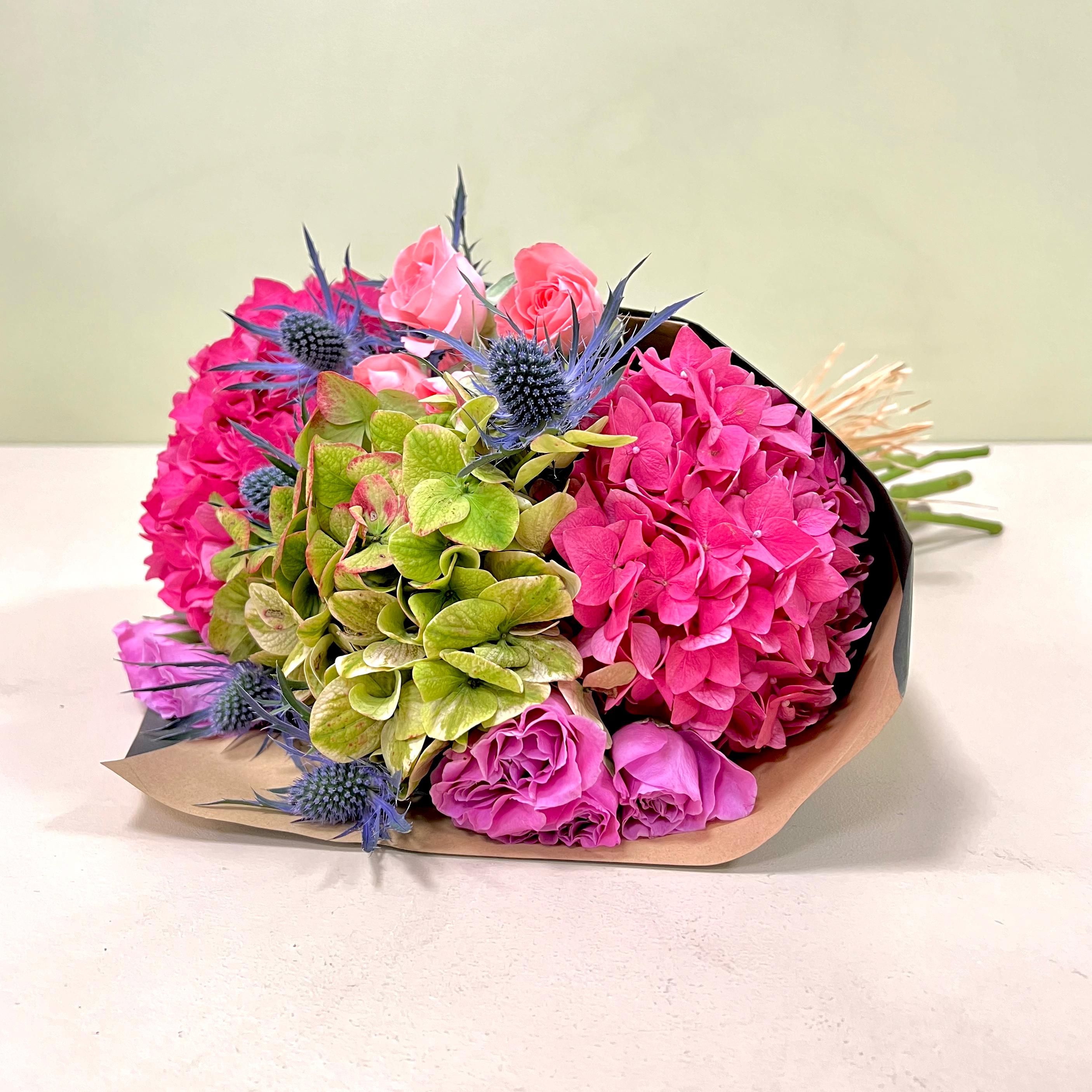 Hortensias & Eryngium