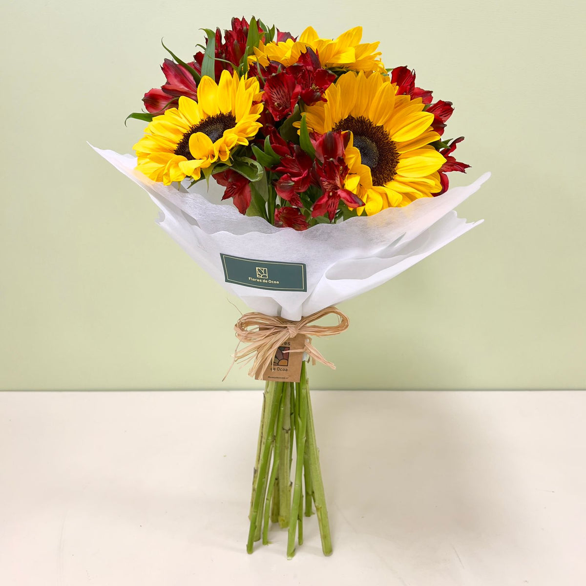 Girasoles y Alstroemerias Rojas RDS