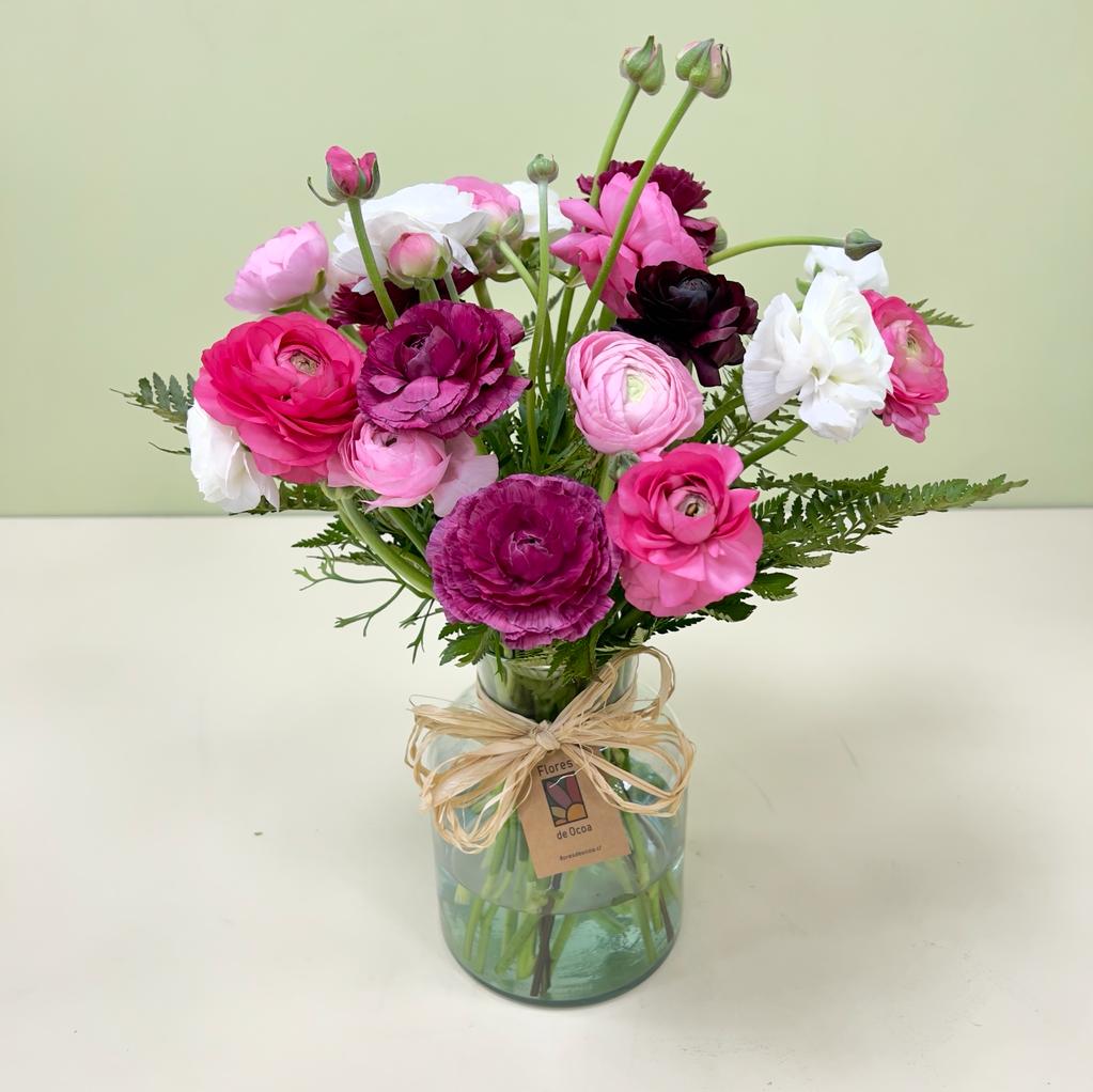 Florero de 20 Ranúnculos Rosados